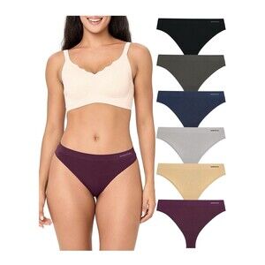 Bamboo Cool Womens Thongs Seamless Moisture Wick Breathable 6pack XL (36-40in)